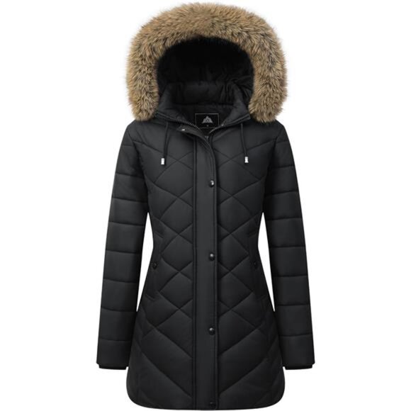 Women’s Long Warm Winter Coat Windproof Thickened Down Jacket with Fleece Lining - Picture 1 of 8